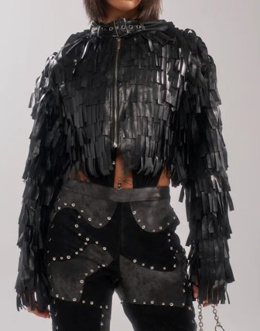 Tassel Black Moto Jacket